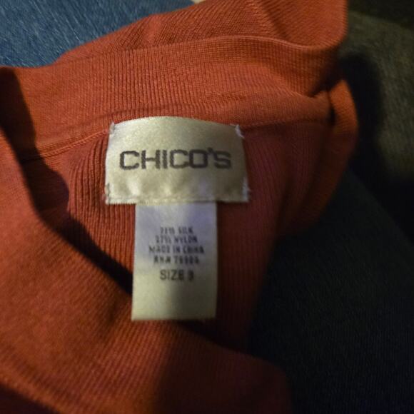 Chico’s Rust Silk Blend Scoop Neck Tank Size 3 XL - Picture 3 of 8